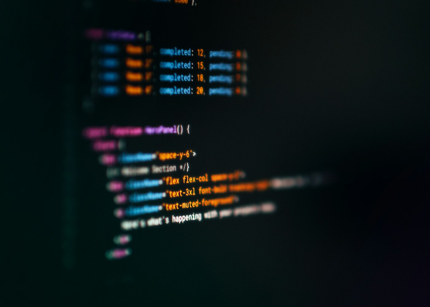 Close-up of application code on a monitor